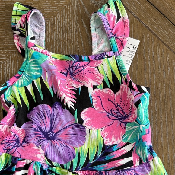 The Children's Place Tropical Floral Dress - Pink, Green, Black - Picture 3 of 8